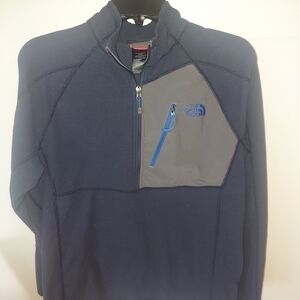 The North Face Blue and Gray Quarter-Zip Fleece